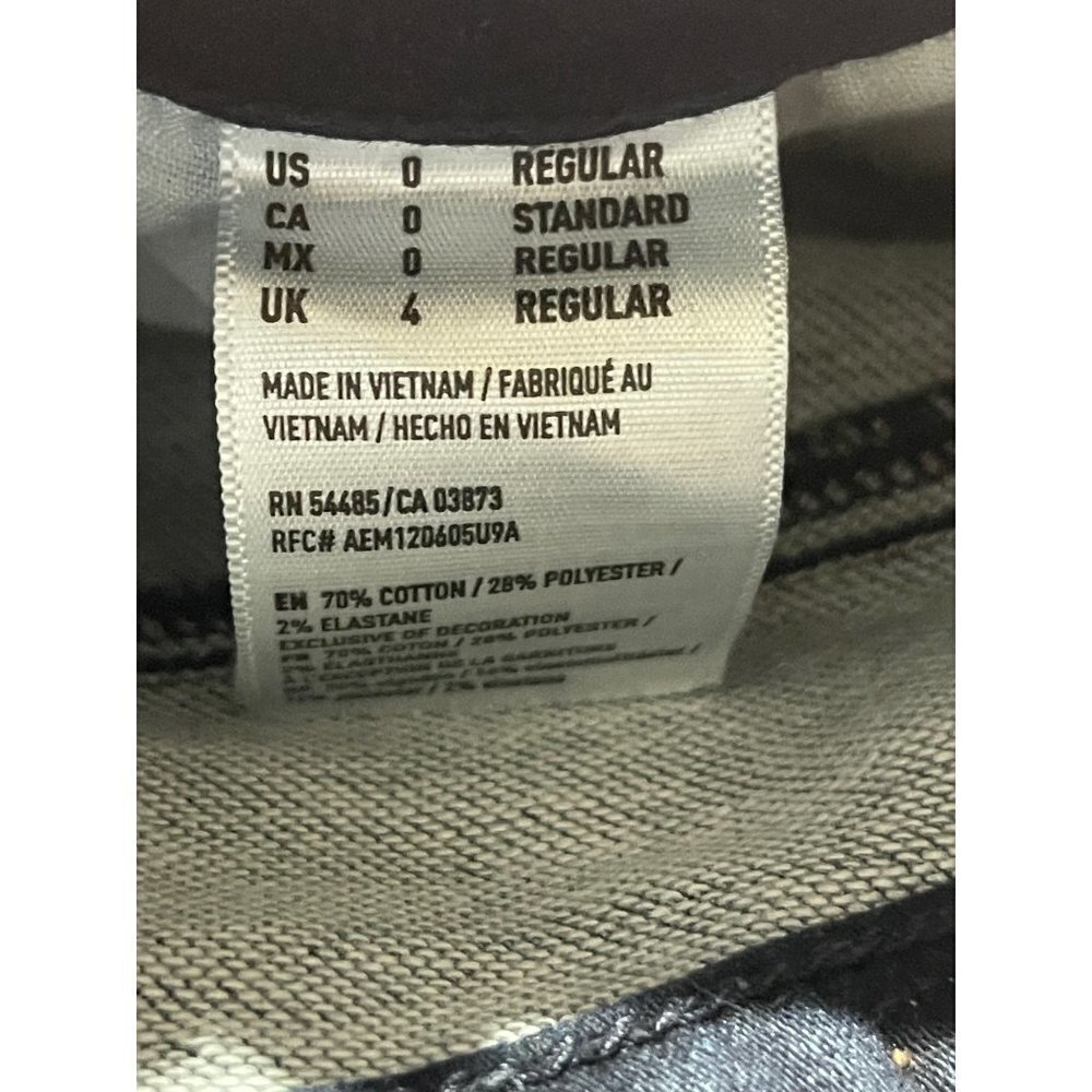 American Eagle Hi-Rise Jegging Dark Wash Raw Hem Size 0 - Picture 10 of 10